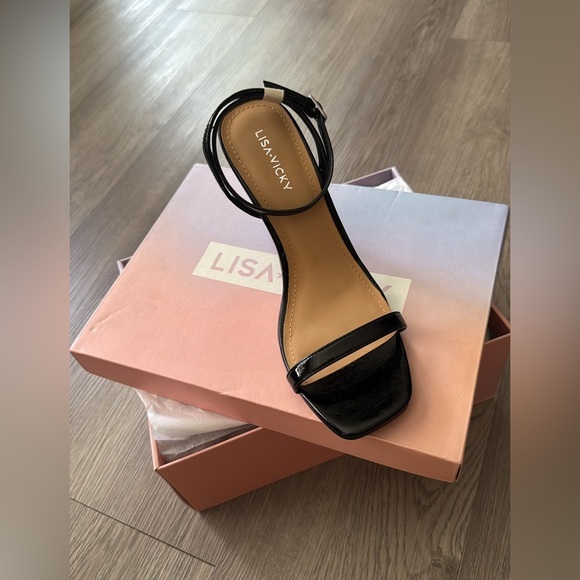 Lisa Vicky 🔥 Elegant Black Strappy Heels Size 8 - Picture 4 of 12